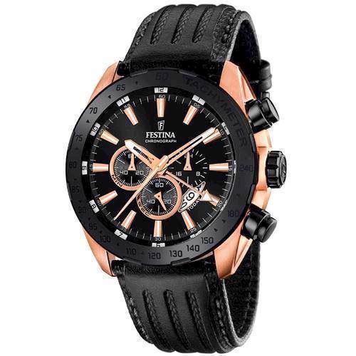 Image of rosa forgyldt rustfri stål Dual-Time Quartz Herre ur fra Festina